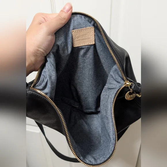 Clare V Moyen Messenger Bag Black Leather - Picture 6 of 11